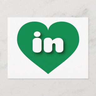 Carte Postale Indiana coeur vert - J'aime dans