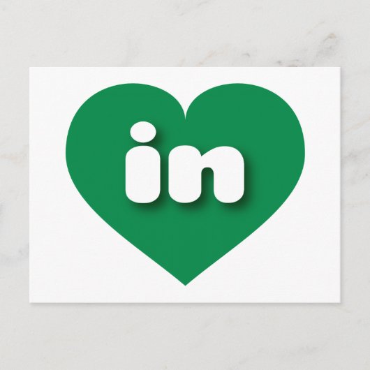 Carte Postale Indiana coeur vert - J'aime dans (Devant)
