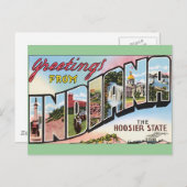Carte Postale Indiana - Design Postacard Vintage (Devant / Derrière)