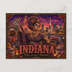 Carte Postale Indiana Día de los Muertos Rétro