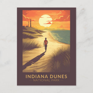 Carte Postale Indiana Dunes National Park Travel Art Vintage