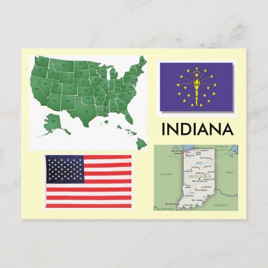 Carte Postale Indiana, États-Unis (Devant)
