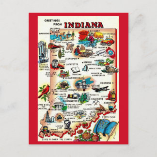 Carte Postale Indiana illustré vintage