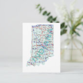 Carte postale Indiana Interstate Map (Debout devant)