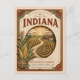 Carte Postale Indiana Papier découpé américain Arcana