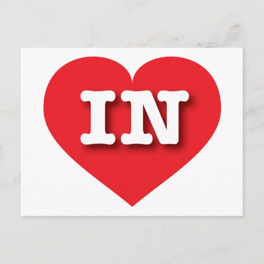 Carte Postale Indiana Red Heart - I love IN (Devant)