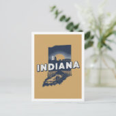 Carte Postale Indiana Retro Travel Design Iconic États-Unis (Debout devant)