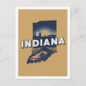 Carte Postale Indiana Retro Travel Design Iconic États-Unis (Devant)