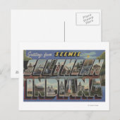 Carte Postale Indiana (Sud) - Scènes de grandes lettres (Devant / Derrière)