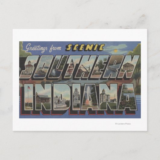 Carte Postale Indiana (Sud) - Scènes de grandes lettres (Devant)