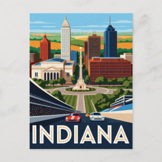 Carte Postale Indiana USA Midwest History Indianapolis Travel 🏁