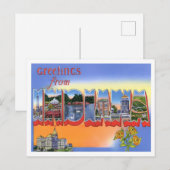 Carte postale Indiana Vintage Big Letters (Devant / Derrière)