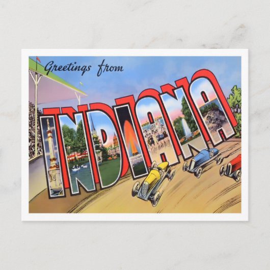 Carte postale Indiana Vintage Big Letters (Devant)