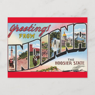 Carte Postale Indiana Vintage Postacard Design Voyage usa