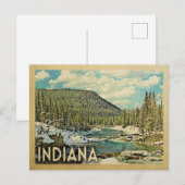 Carte Postale Indiana Vintage voyage Snowy Winter Nature (Devant / Derrière)