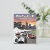 Carte Postale Indianapolis, capitale mondiale de la course (Debout devant)
