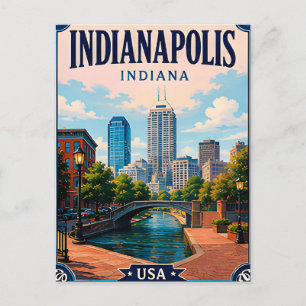 Carte Postale 🏁 Indianapolis Indiana Mémoire depuis le centre-v
