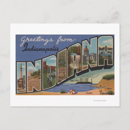 Carte Postale Indianapolis, Indiana (Steel Mills/Sand Dunes) (Devant)