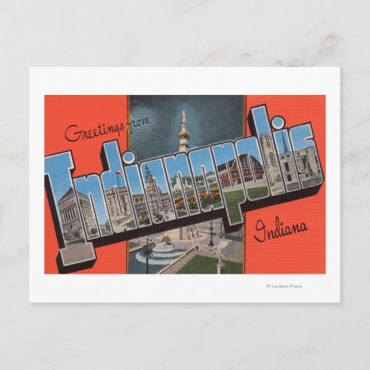 Carte Postale Indianapolis, Indiana (Town Plaza) (Devant)