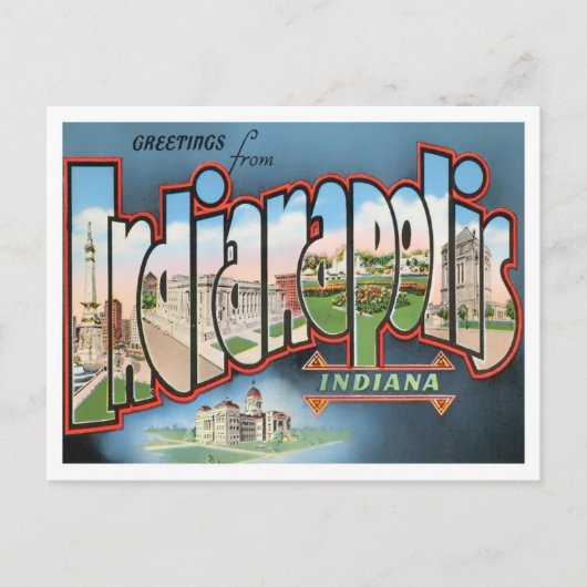 Carte postale Indianapolis, Indiana Vintage Big Le (Devant)