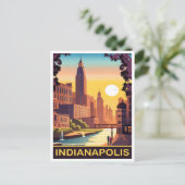 Carte Postale Indianapolis, White River, Indiana State, Voyage (Debout devant)