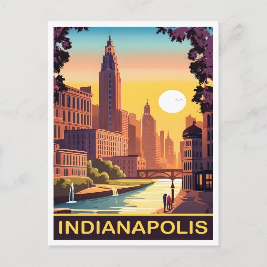 Carte Postale Indianapolis, White River, Indiana State, Voyage (Devant)
