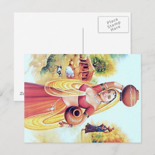 Carte Postale indica (Devant / Derrière)