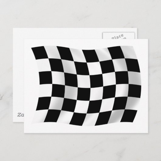 Carte postale Indicateur À damiers course (Devant / Derrière)