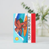 Carte Postale Indicateur California Surfing Bear (Debout devant)