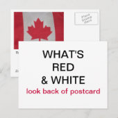 Carte postale Indicateur Canada rouge et blanc (Devant / Derrière)
