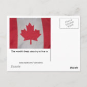 Carte postale Indicateur Canada rouge et blanc (Dos)