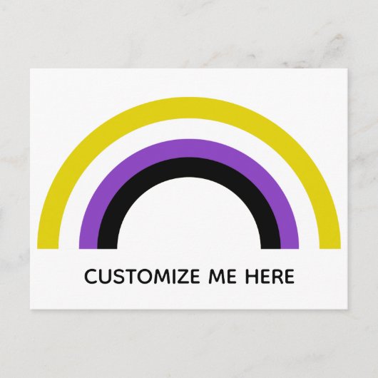 Carte Postale Indicateur de fierté non binaire Rainbow non binai (Devant)