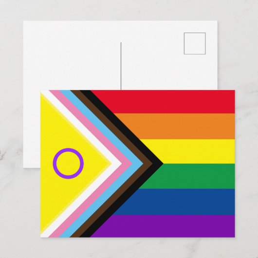 Carte Postale Indicateur de la fierté de progrès intersexe (Devant / Derrière)