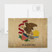 Carte Postale Indicateur d'état de l'Illinois VINTAGE.png (Devant / Derrière)