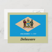 Carte Postale Indicateur d'état du Delaware (Devant / Derrière)