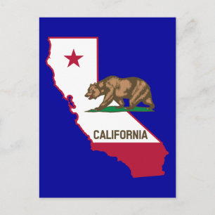 Carte Postale Indicateur et drapeau de Californie