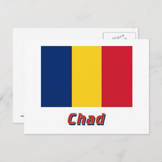Carte Postale Indicateur Tchad avec nom (Devant / Derrière)