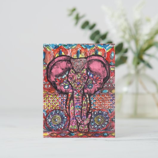 Carte postale indienne Elephant (Debout devant)
