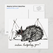 Carte postale indienne Hedgehog Gene (Devant / Derrière)