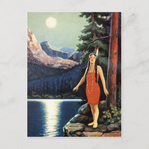 Carte postale Indienne Maidens Calendrier des anné