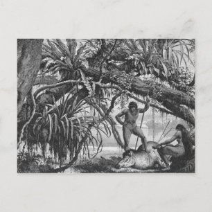 Carte Postale Indiens Caripuna avec tapir