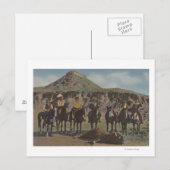 Carte Postale Indiens du Nord-Ouest - Chasse au bison et Indiens (Devant / Derrière)