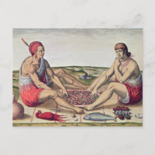 Carte Postale Indiens mangeant un repas