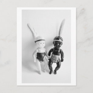 Carte Postale Indiens Poupées Noir et Blanc