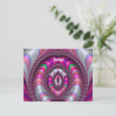 Carte Postale INDIGO ~ Conception de fractale 3D ROSE ~ (Debout devant)