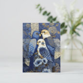 Carte Postale Indigo Golden Parakeets (Debout devant)