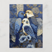 Carte Postale Indigo Golden Parakeets (Devant)