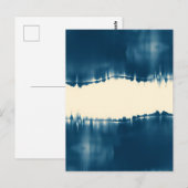 Carte Postale Indigo Shibori Abstrait Moderne Horizontal (Devant / Derrière)