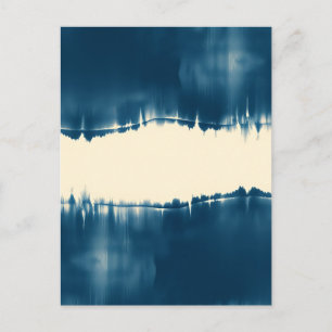 Carte Postale Indigo Shibori Abstrait Moderne Horizontal