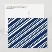 Carte Postale Indigo varié diagonale et bandes blanches (Devant / Derrière)